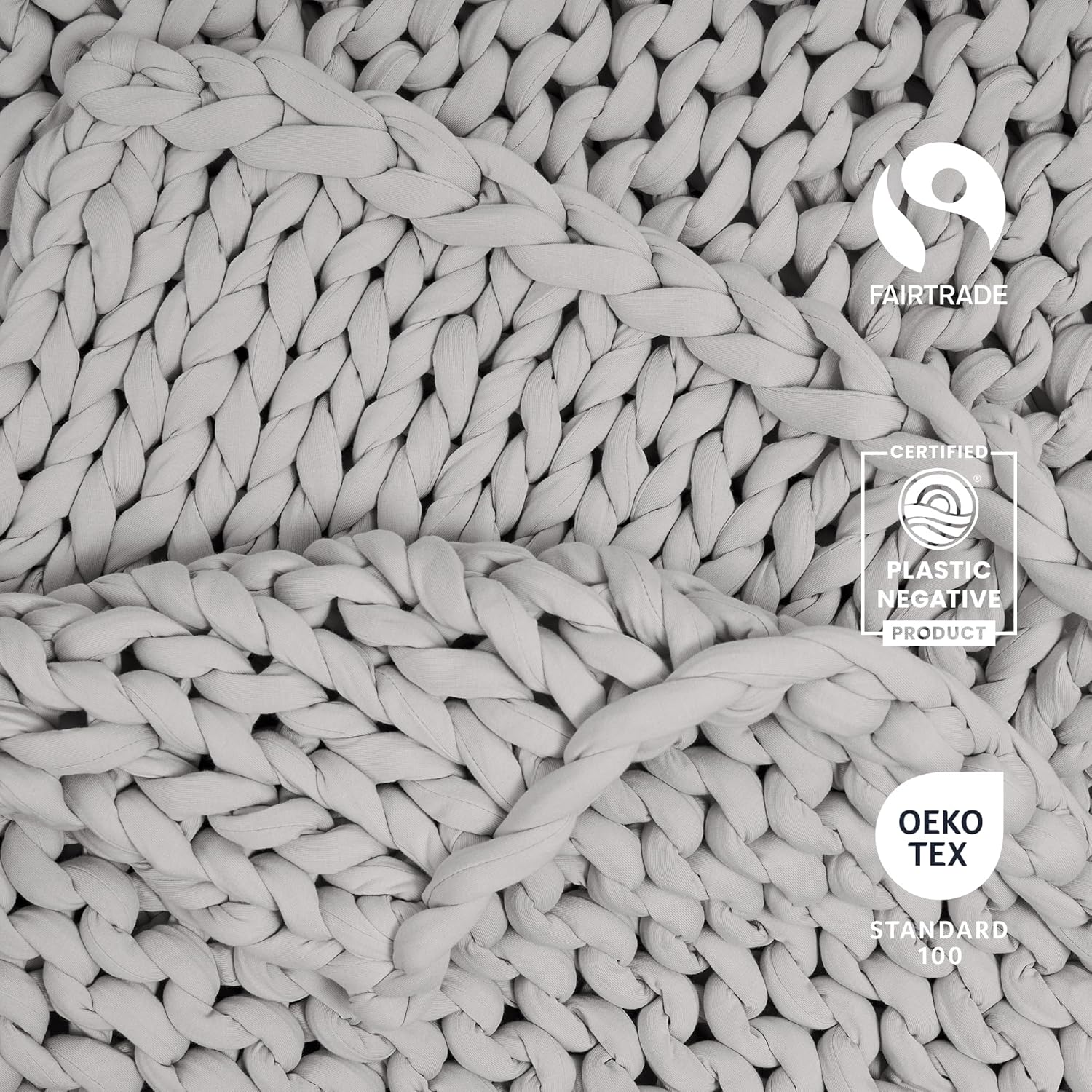 Bearaby Weighted Blanket 15 lbs (40"x72") – Moonstone Grey Blanket Recycled Polyester – Eco-Friendly, Heavy Throw for Adults – Soft, Breathable, Sustainable Comfort - Image 4