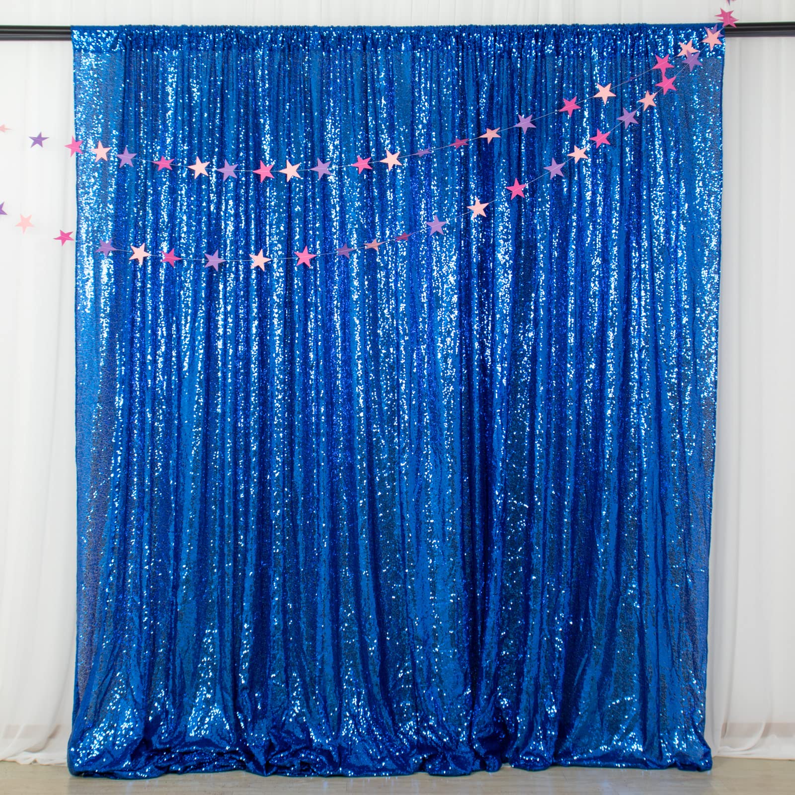 ShinyBeauty Sequin Backdrop Royal Blue 10x10FT Backdrop for Photography Blue Wedding Backdrop 10FT Baby Birthday Photo Booth Backdrop Glitter Backdrop