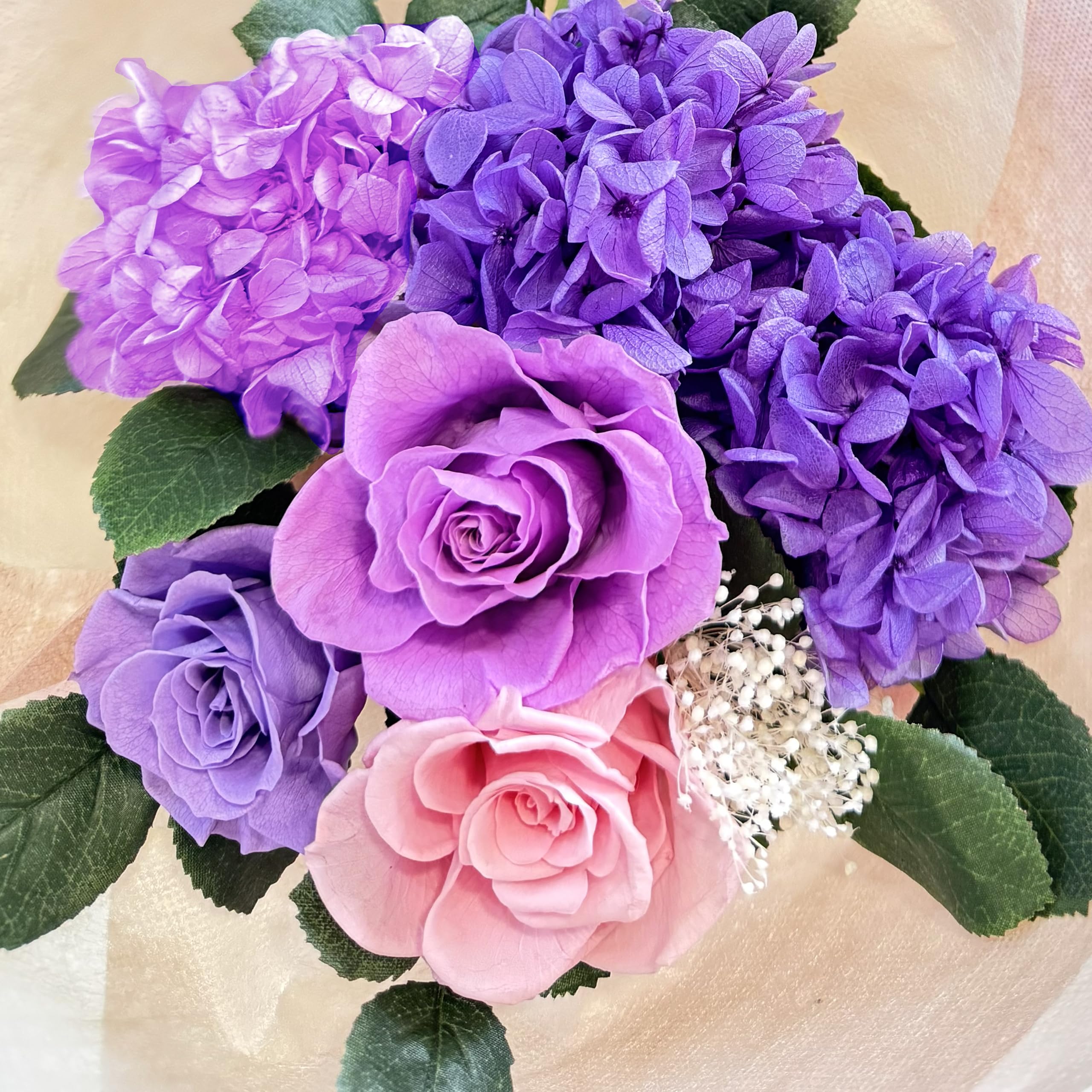 Amazon｜プリザーブドフラワー 花束 アジサイ あじさい 紫陽花 花瓶