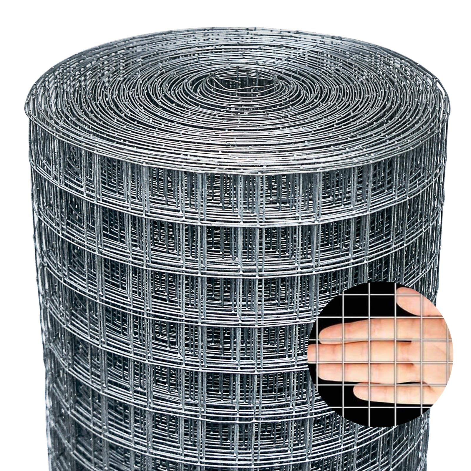 Sponsored Ad – Galvanized Chicken Fence Wire Mesh Roll - 0.5m x 25m 0.9mm Wire Metal Mesh Roll Hardware Cloth, for Garden and Animal Enclosure Chicken Coop Flower Beds Rabbits Wire Fencing