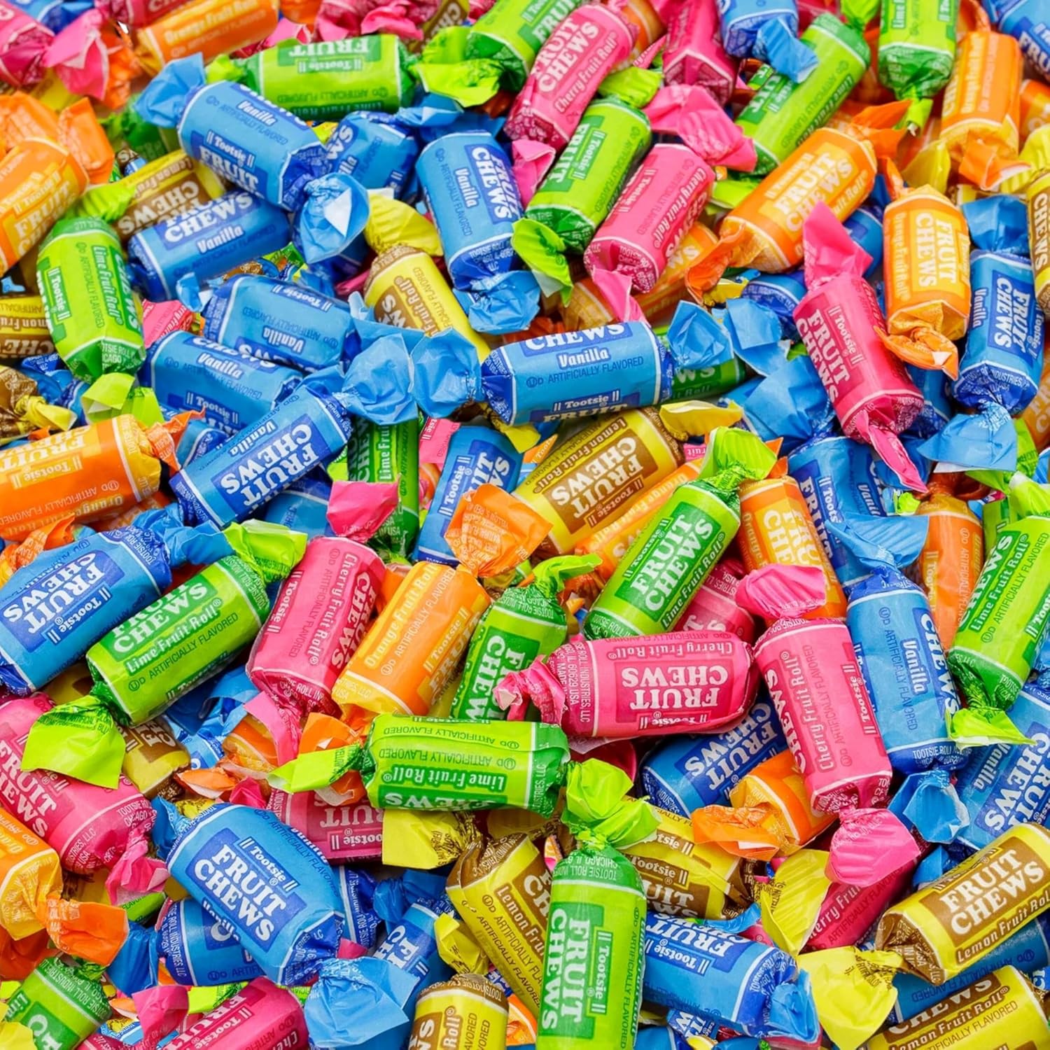 Tootsie Roll Fruit Chews American Holiday Candy Fruity Favorites Party Mix Bag Soft And Chewy Taffy Midgees Individually Wrapped Assorted Flavor Variety 8 Lbs (128 oz) - Made In USA