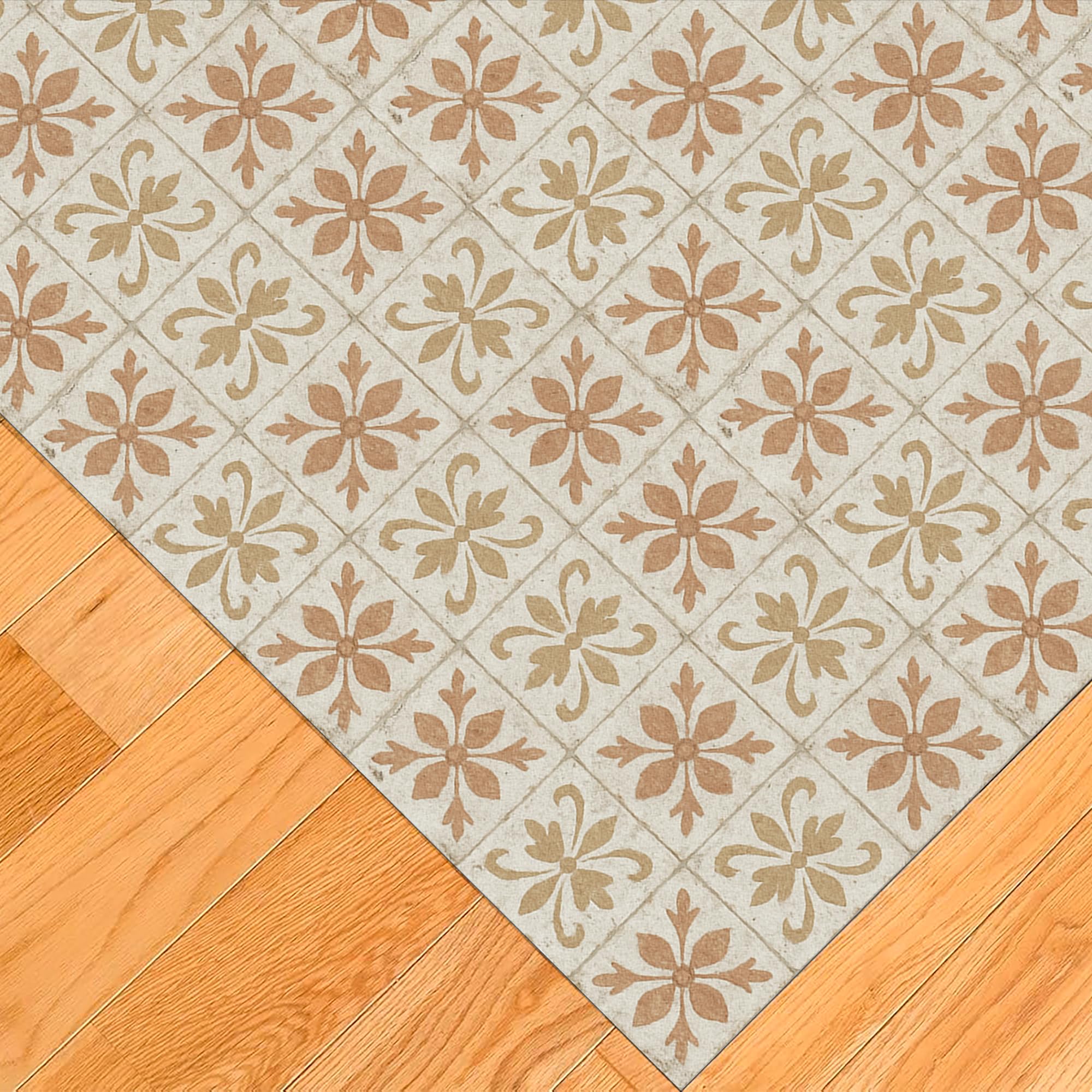 Antideslizante Alfombra Vinilica - Alfombra Antideslizante Auelo de Cocina, Baño, Dormitorio, Pasillo - 80x150cm Gris, Terracota Lavable Alfombra Vinilica