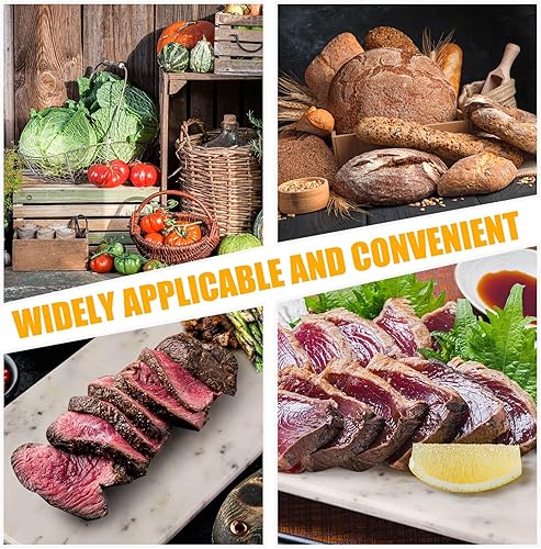 Miniatura 6 de Tabla de mármol para cocina, bandeja de servir de mármol, 3 piezas de diferentes tamaños, 9 x 6 pulgadas, 12 x 8 pulgadas, 16 x 10 pulgadas y pies