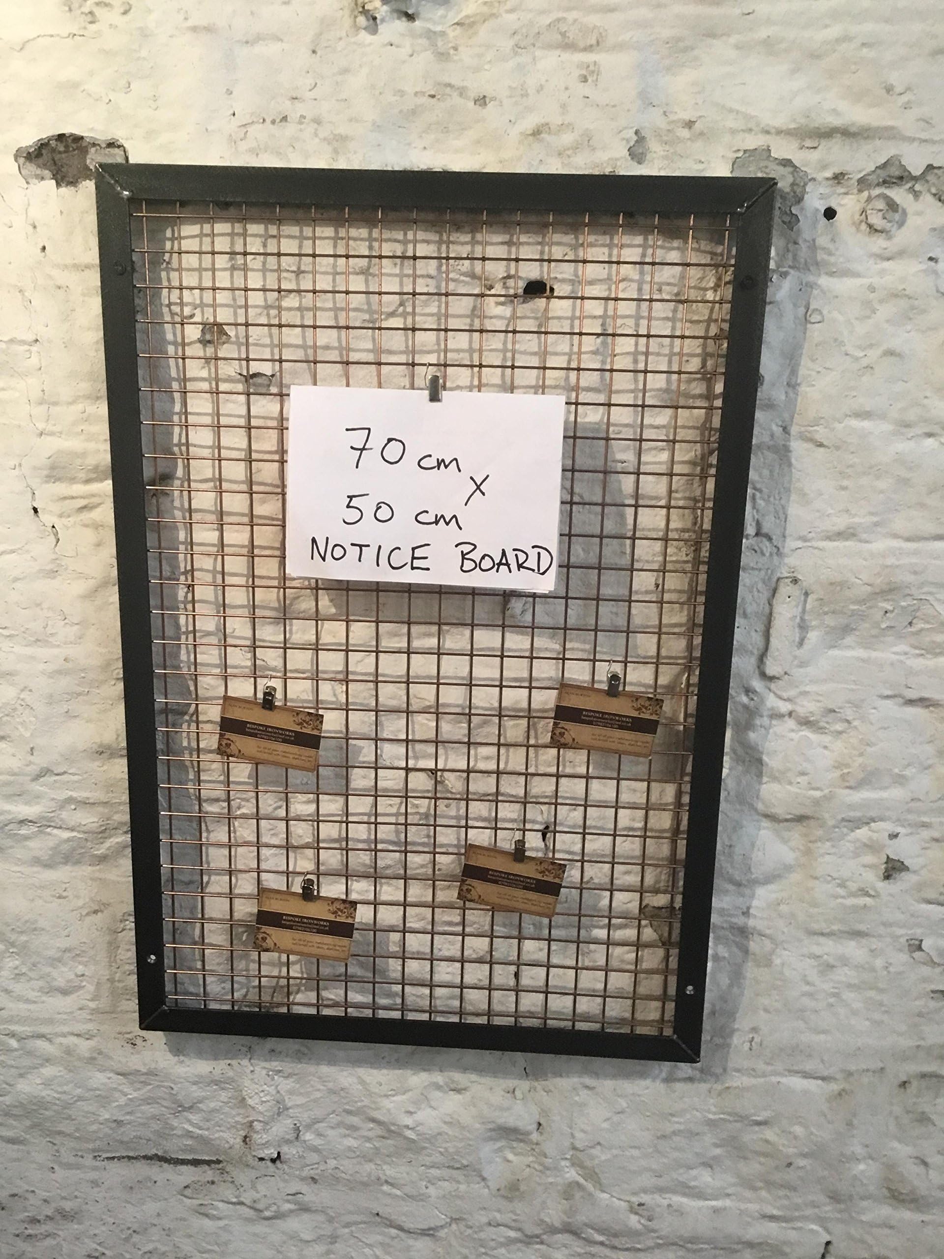 Raw Steel Handmade Industrial Vintage Mesh Notice Board Home Barbers Shop Bar Cafe etc