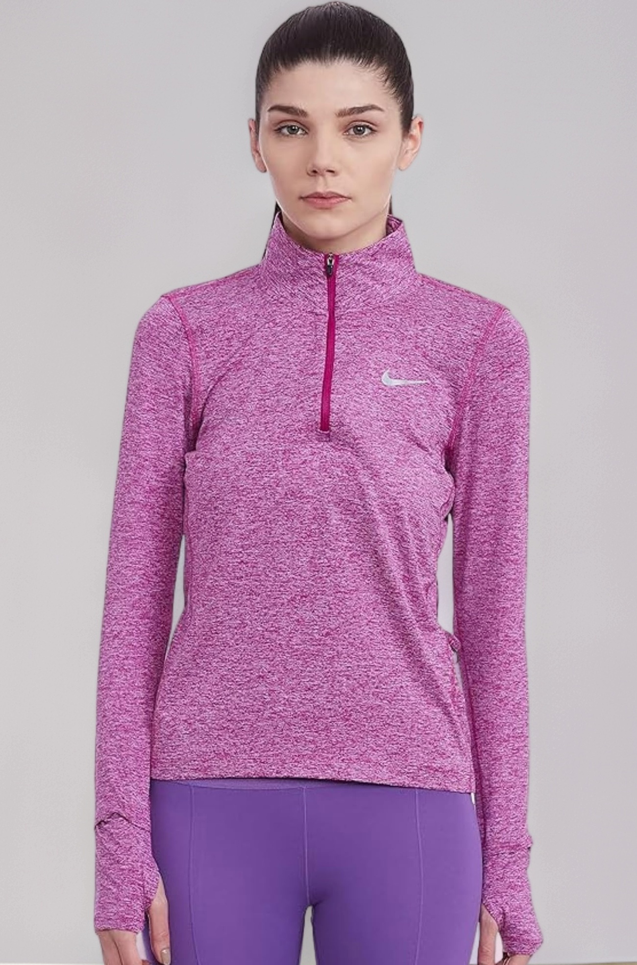 Nike Polyester Women's Long Sleeve High Neck Sweatshirt