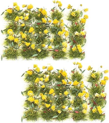 Miniatura 3 de 40 unidades de grupos de vegetación de flores en racimo de flores, modelo de paisaje estático en miniatura para bricolaje de arquitectura, modelo de