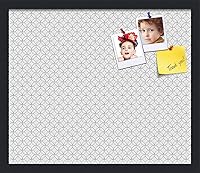 Vista 178 de PinPix Tablero de anuncios de corcho de 20 x 14 pulgadas. Este tablero decorativo enmarcado viene con diseño de círculos B W y un marco negro