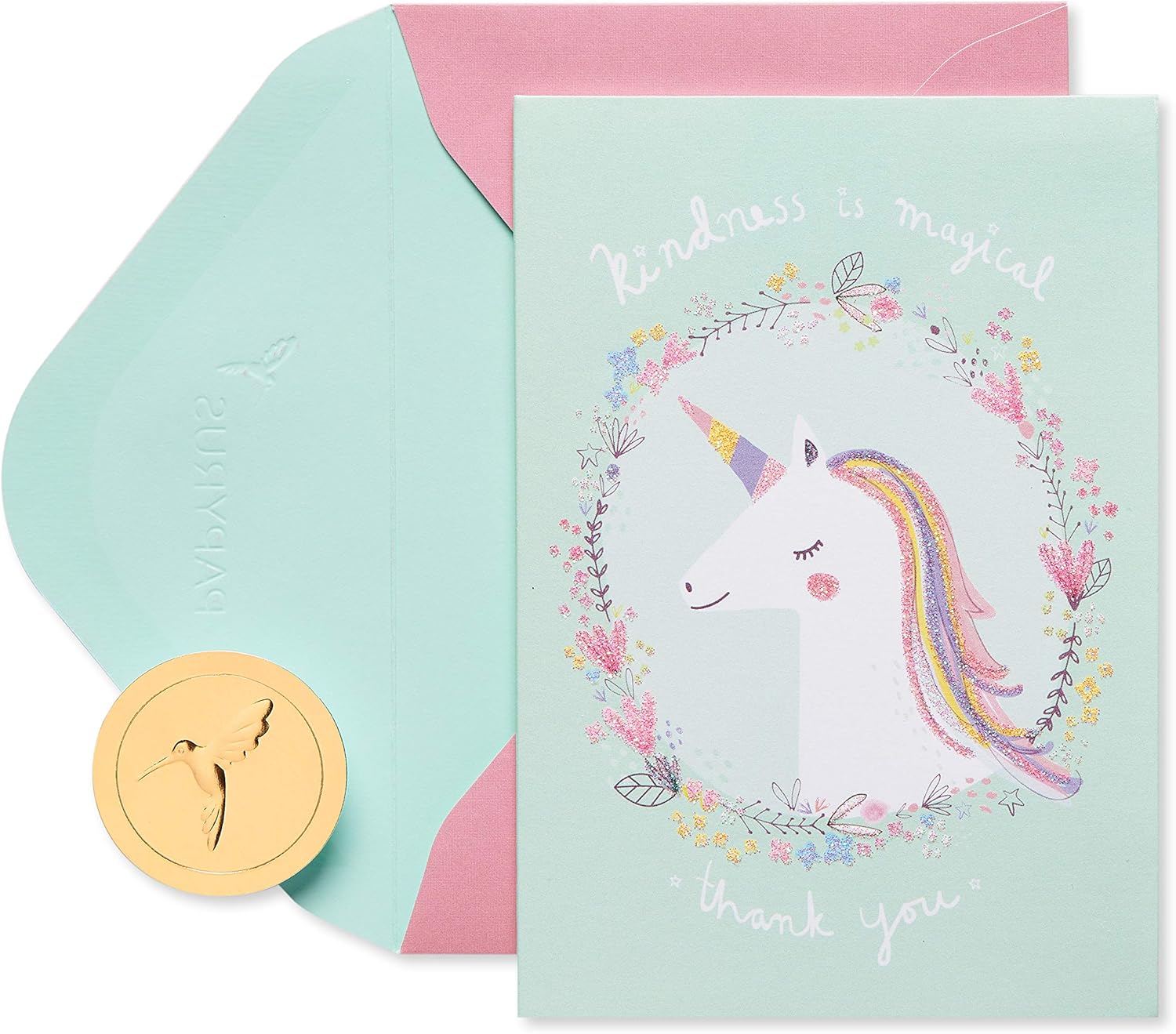 Papyrus Unicorn Thank You Cards with Envelopes, Kindness is Magical (14-Count)