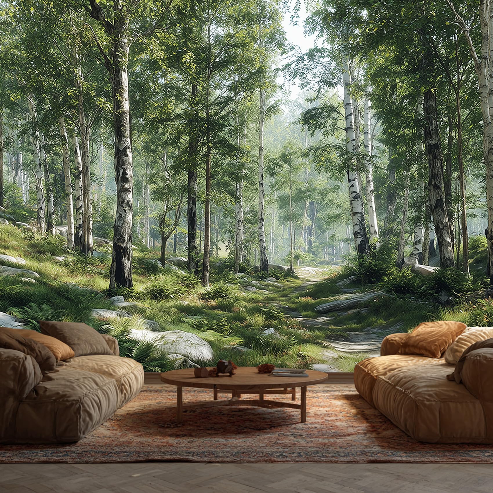 Jungle Wallpaper - Forest Birch Tree Wall Mural - Wall Murals for Living Room Bedroom - Photo Wallpaper & Home Decor Art - 300 x 210 cm A-7150