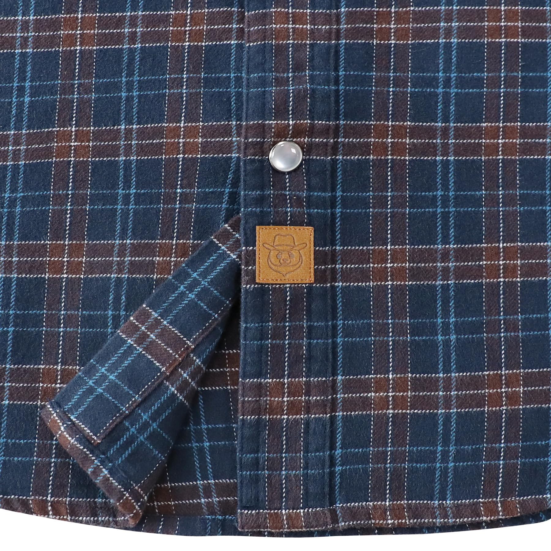 Dubinik® Koszula flanelowa, 170 g, dla mężczyzn, westernowa, perłowe zatrzaski, z długim rękawem, na co dzień, przytulna, vintage, kowbojska, krata, miękka, czysta bawełna