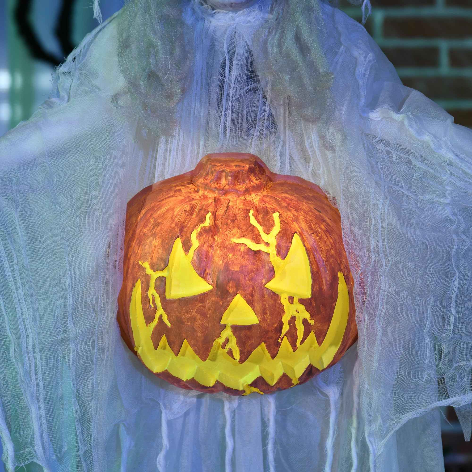 HOMCOM 183cm Dekoracja Halloween z Głową Dyni, Duch Halloween