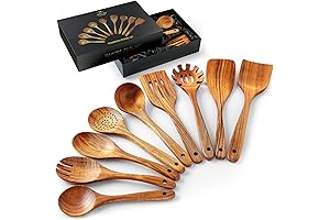 Geekhom Wooden Utensils: Premium Teak Set for Culinary Precision