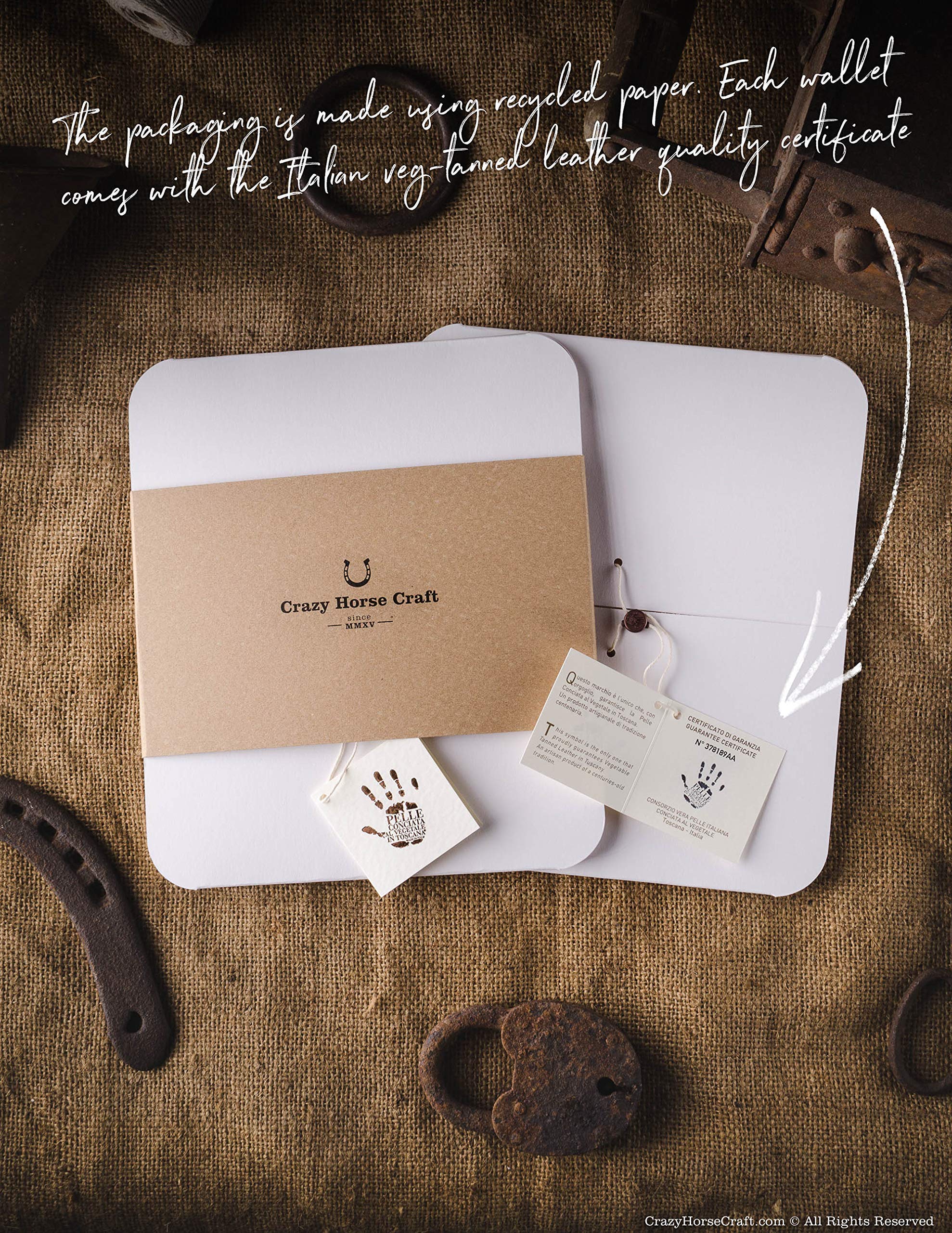 Minimalistischer Brieftasche Kartenhalter Italienisches Leder Wood Brown Geldfach Unikat Handgemacht