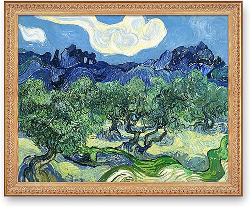 Miniatura 1480 de A&T ARTWORK The Starry Night de Vincent Van Gogh. Tamaño del marco: 36 x 30 pulgadas, tamaño de la imagen: 30 x 24 pulgadas, reproducciones clásicas