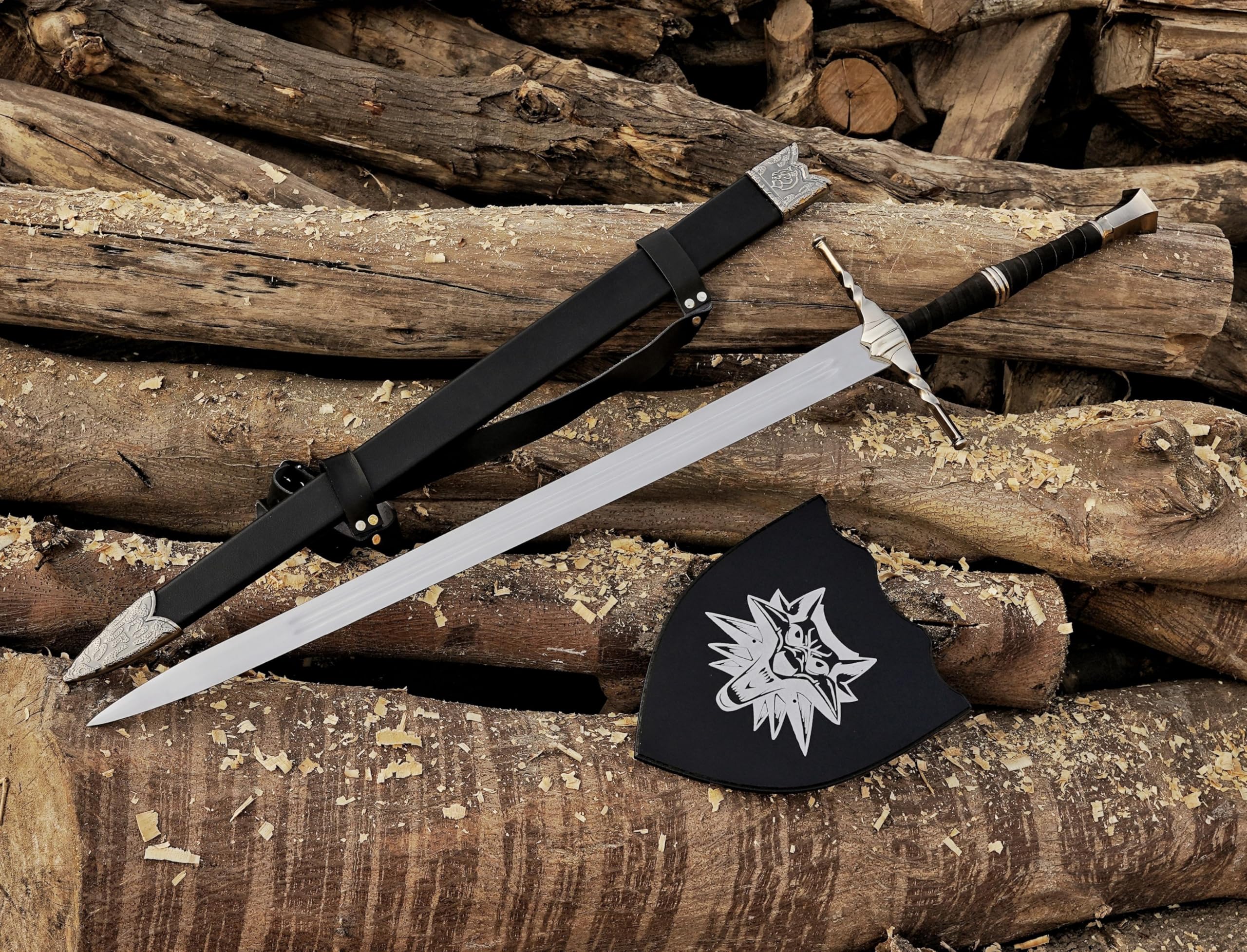 Handmade Medieval Steel Sword- Semi Sharp Collectible Blade with Sheath- Ideal Gift for Collectors