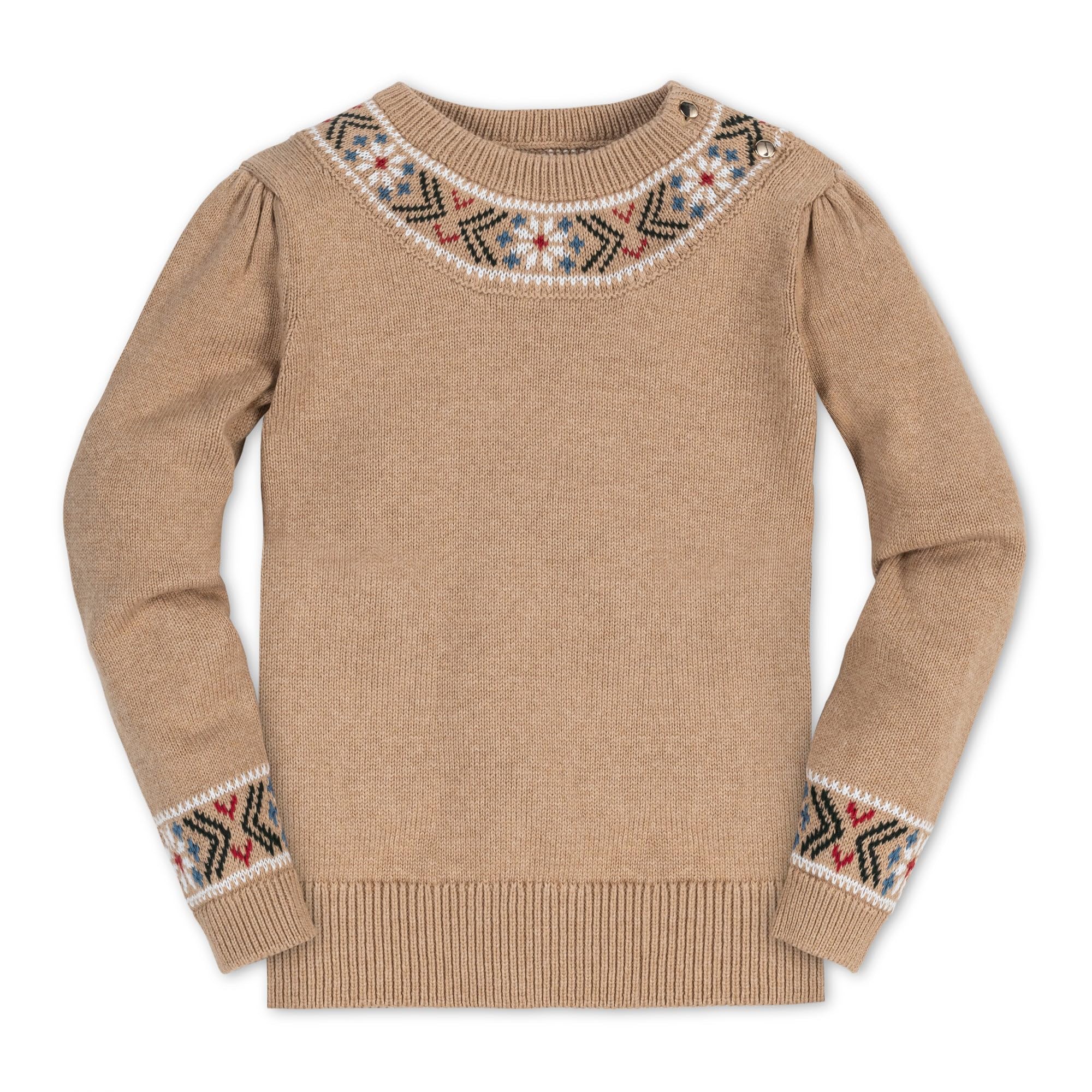 Hope &amp; Henry Girls Cable Front Pullover Sweater