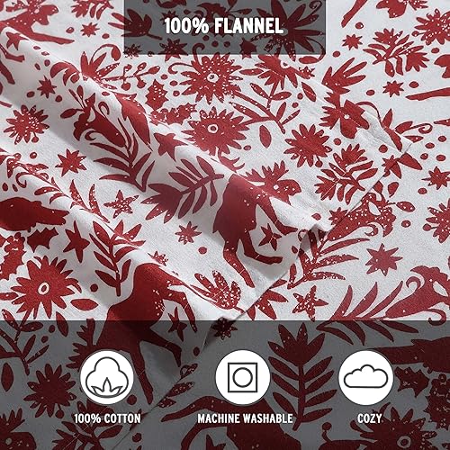 Miniatura 6 de Eddie Bauer - Sábanas individuales, juego de ropa de cama de franela de algodón, cepillada para mayor suavidad, decoración acogedora para el hogar