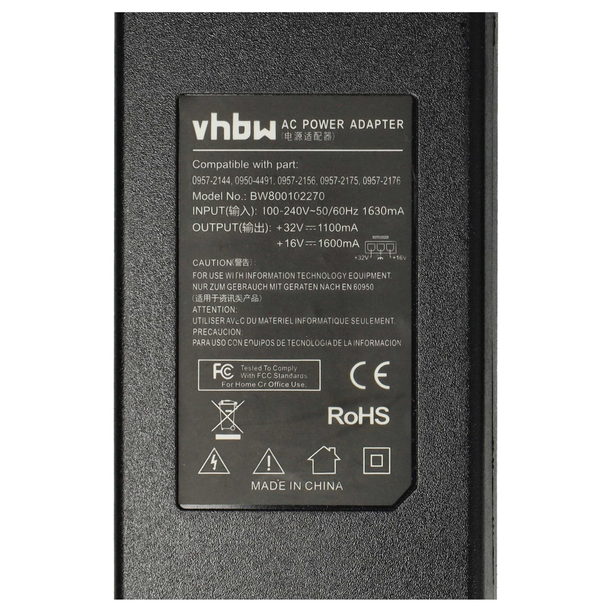 vhbw Printer power supply (32V/16V - 1100mA/1600mA) for HP Officejet 5505xi, 5510, 5510v such as 0950-4491, 0957-2144, 0957-2156, 0957-2175, 0957-2176 vhbw Printer power supply (32V/16V - 1100mA/1600mA) for HP Officejet 5505xi, 5510, 5510v such as 0950-4491, 0957-2144, 0957-2156, 0957-2175, 0957-2176