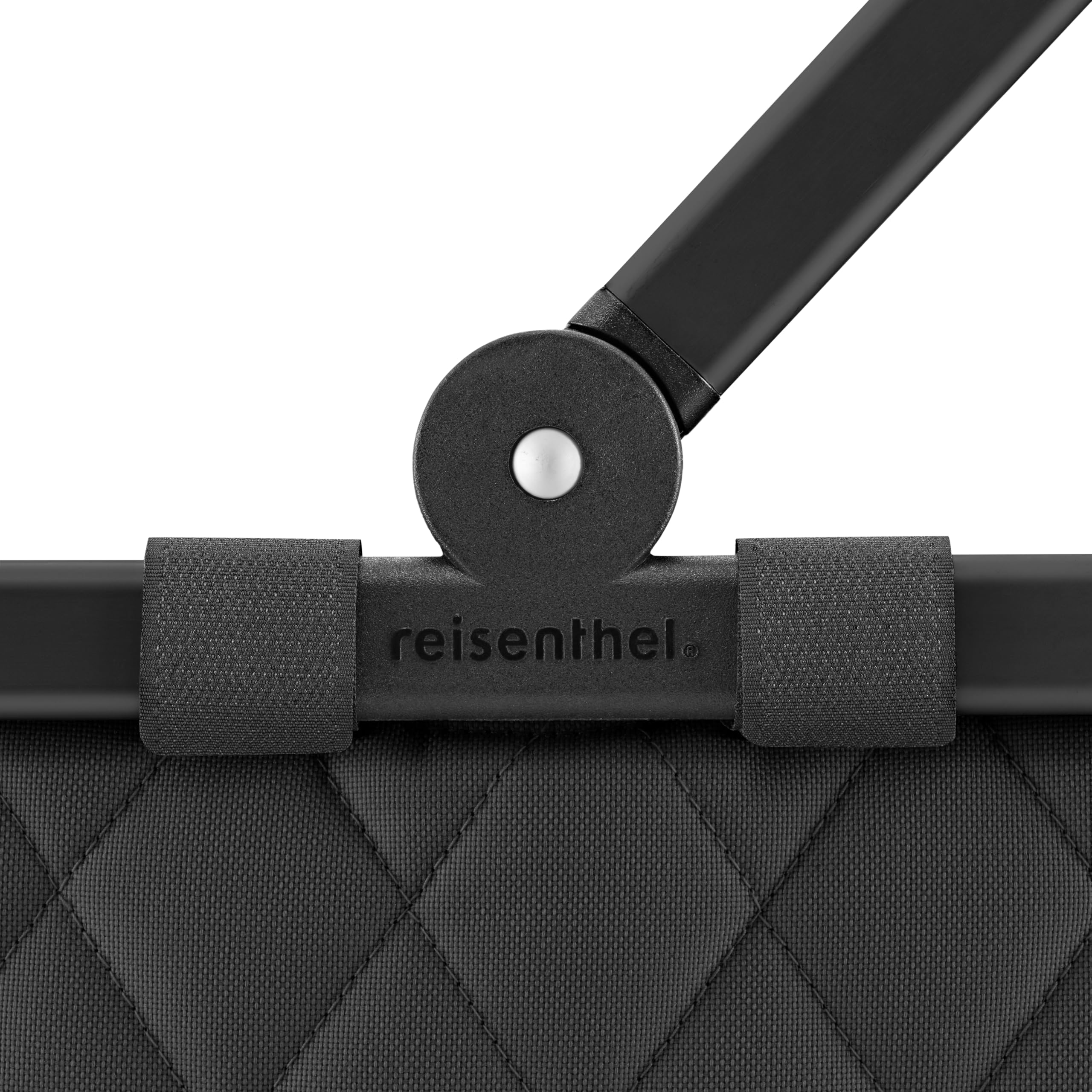 reisenthel Carrybag Frame Rhombus Black - Cesta de la compra estable con mucho espacio de almacenamiento y práctico bolsillo interior, diseño elegante e impermeable