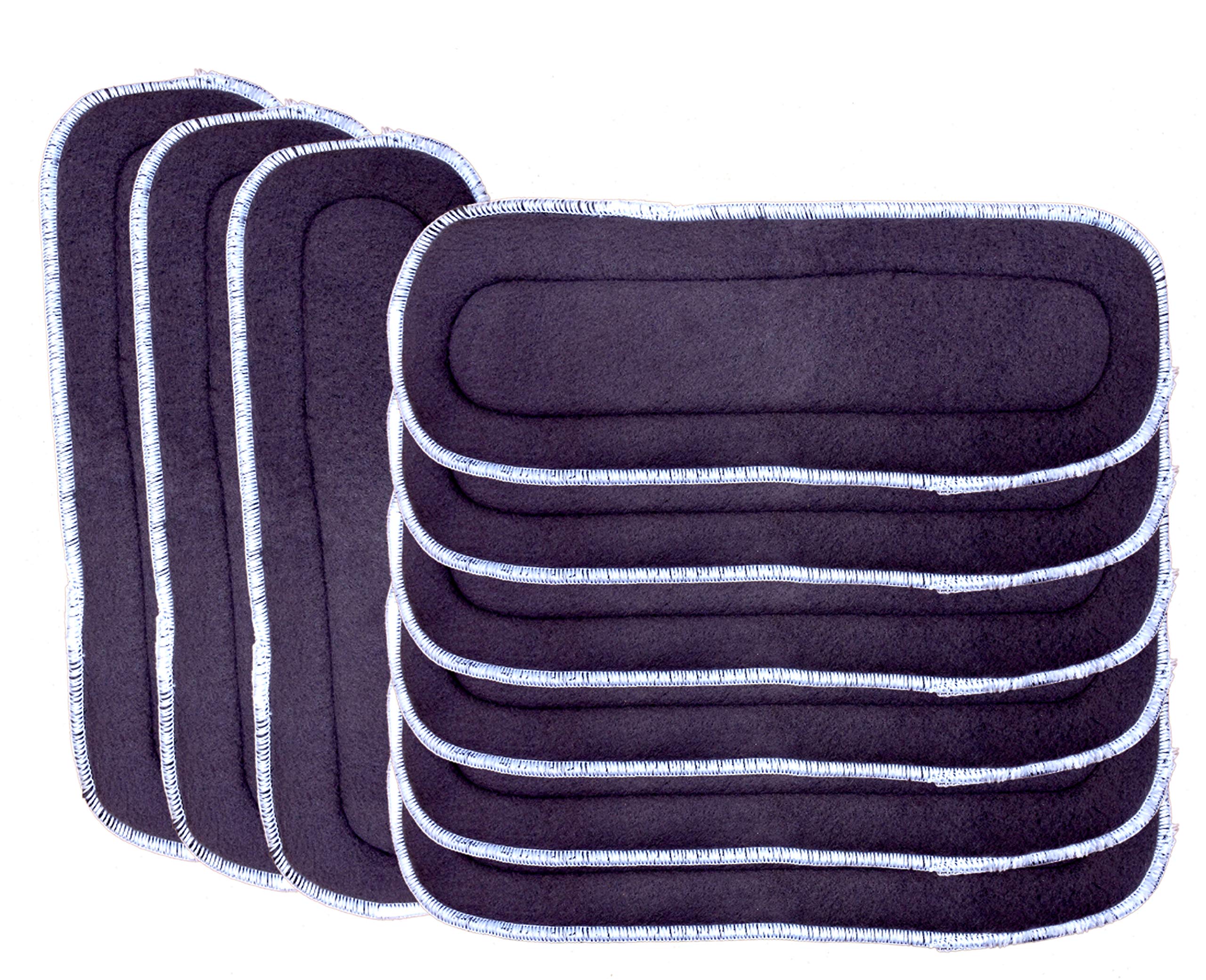 THE LITTLE LOOKERS Polar Fleece 6 Layered Wet Free Charcoal Pad Inserts for Pocket Diaper for Newborns/Babies/Toddlers (Grey, Pack of 9)
