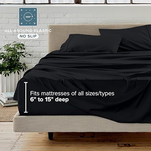 Miniatura 6 de Bare Home Juego de sábanas y edredón reversible Bed-in-A-Bag - Queen - Alternativa al plumón - Suave - Juego de ropa de cama (Queen, grisgris claro,