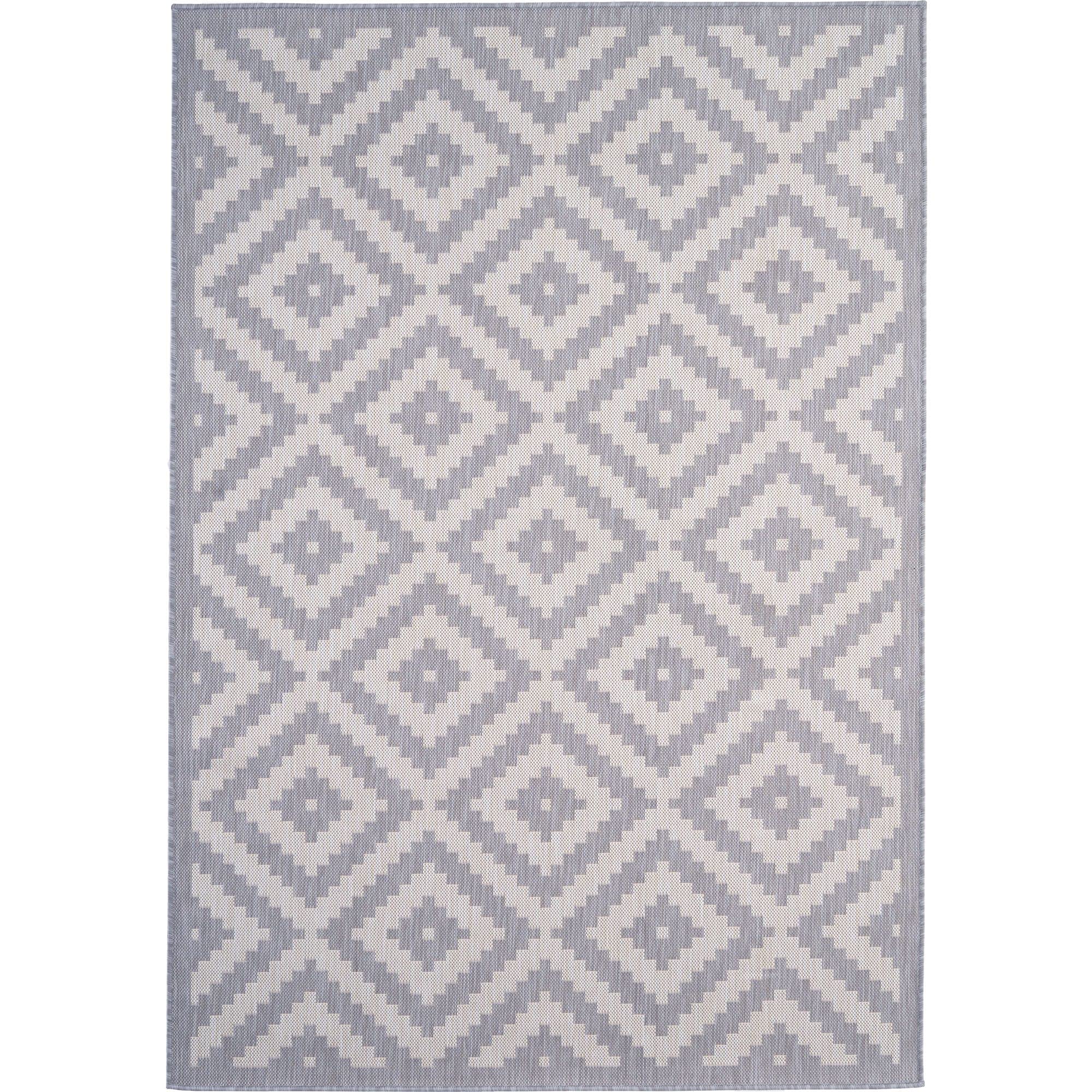 THE RUGS DIAMOND GREY & WHITE OUTDOOR & INDOOR RUG DURABLE WEATHER-PROOF WASHABLE | GARDEN PATIO GARAGE KITCHEN | EXTRA LARGE, 200X290 CM — image 1