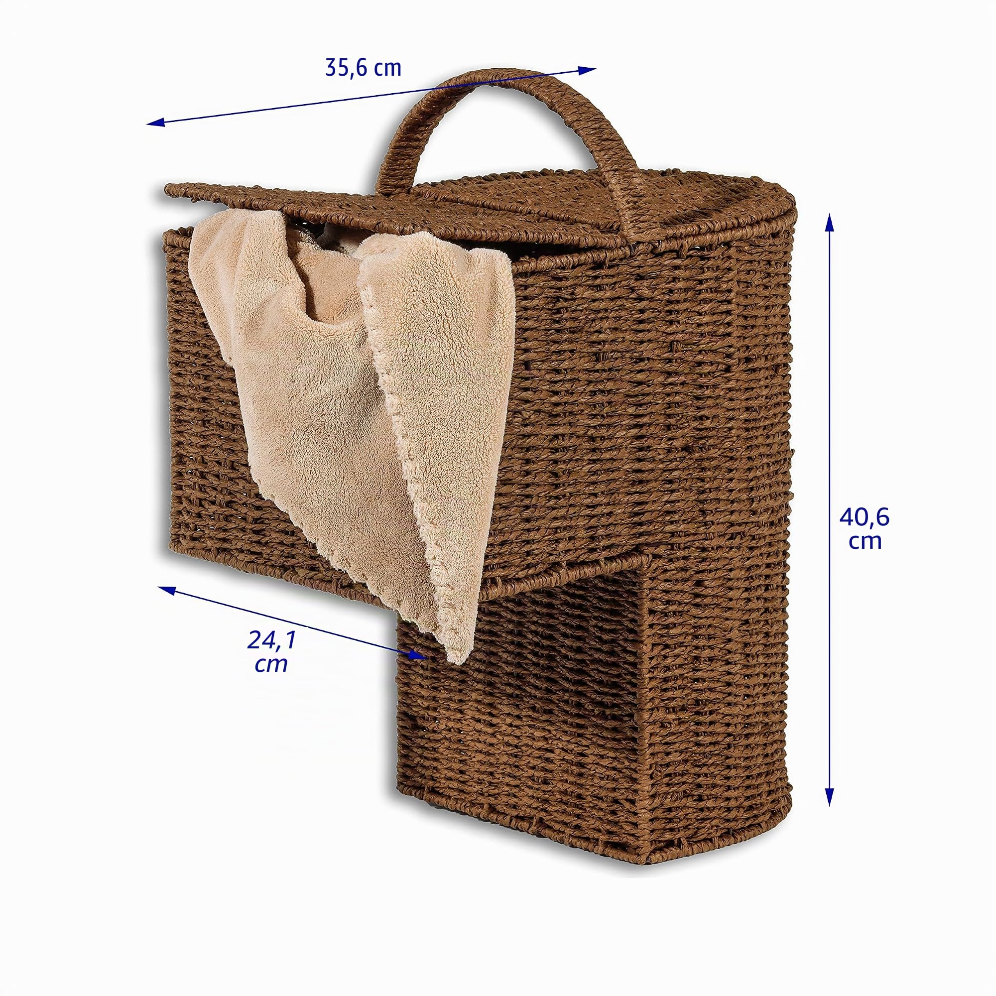 Trademark Innovations Cesta de almacenamiento para escalera de 38.7 cm con asa