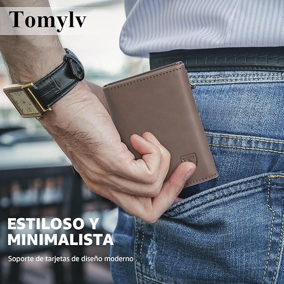 Men's RFID Blocking Wallets, Card Holder Men - Brown