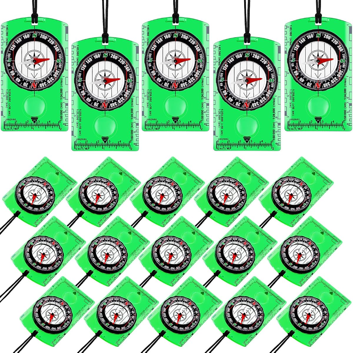 Geiserailie Acrylic Orienteering Hiking Compass Navigation Backpacking Professional Compass Children Boy Map Reading for Survival Outdoor Exploring, Green