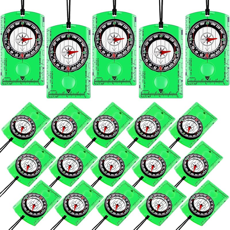 Geiserailie Acrylic Orienteering Hiking Compass Navigation Backpacking Professional Compass Children Boy Map Reading for Survival Outdoor Exploring, Green