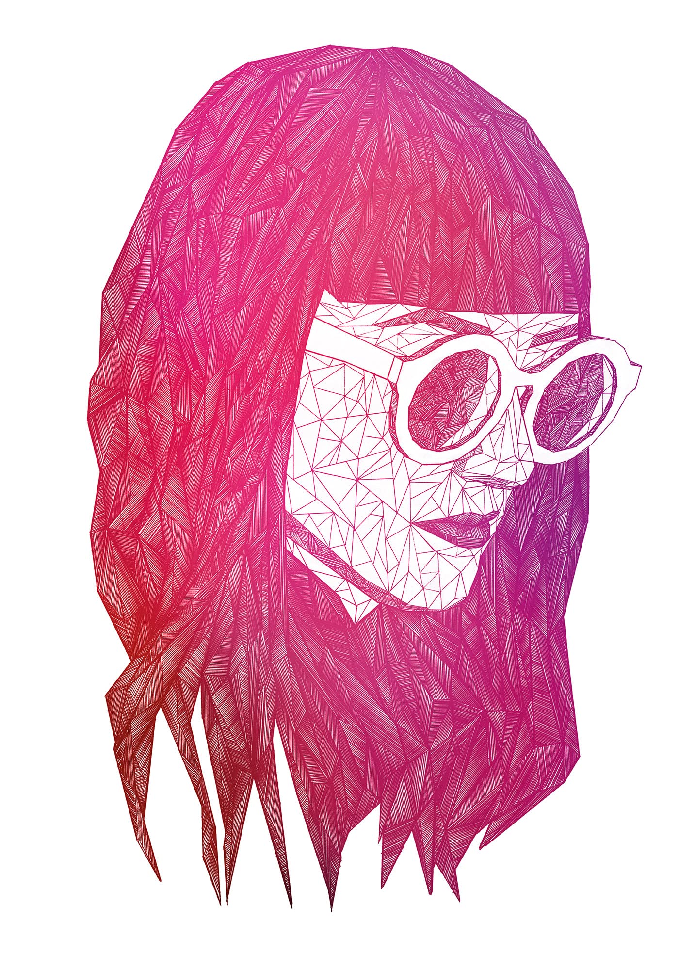 Póster de pared Komar Pure Boutique con diseño de cuadrícula rosa geométrica en 50 x 70 cm