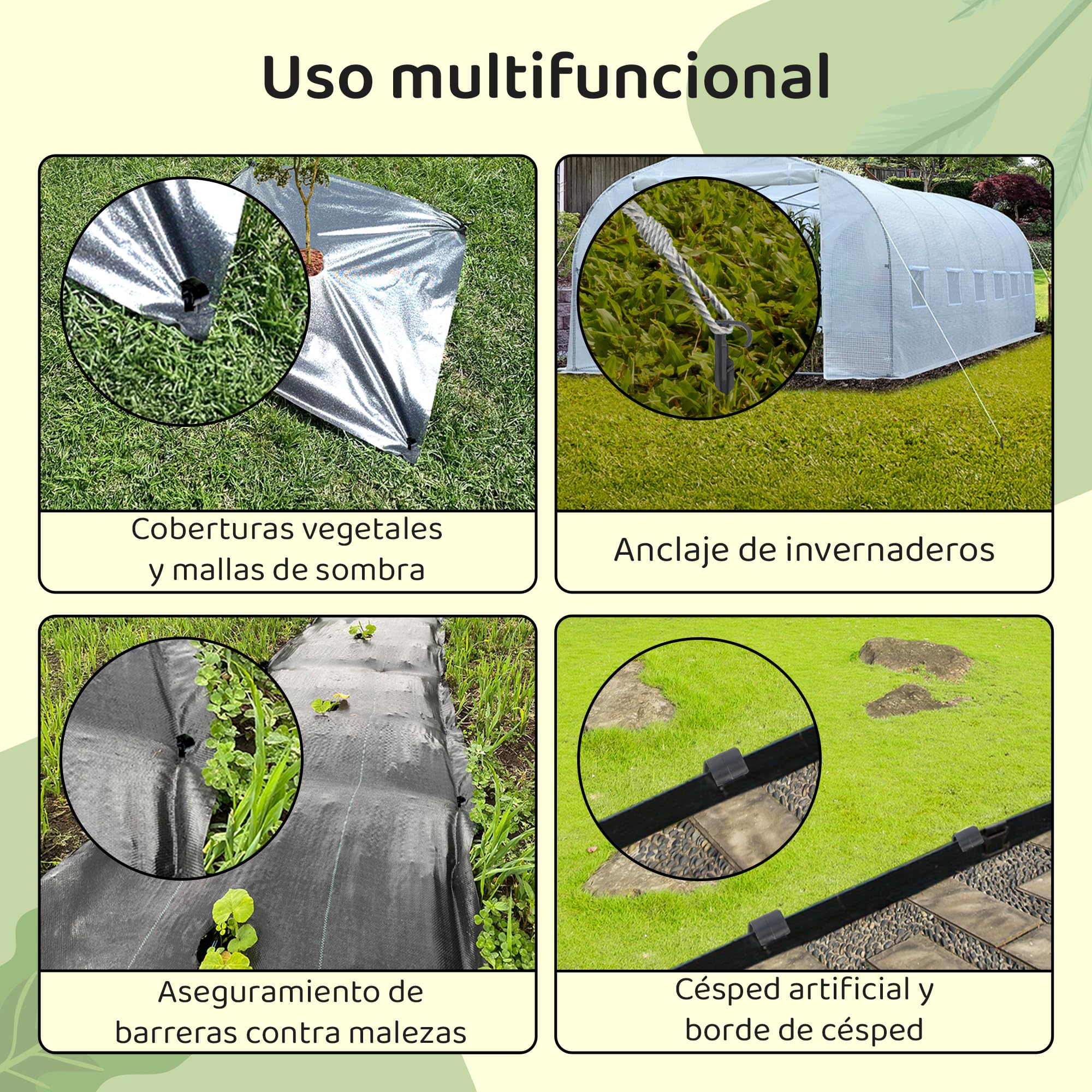 GARDENIX Manguera de jardín con ancla, 100 unidades, anclajes de fijación para manguera de goteo, pinchos para riego, diámetro de 16 mm, tenedor de perlado estable y resistente a roturas, larga