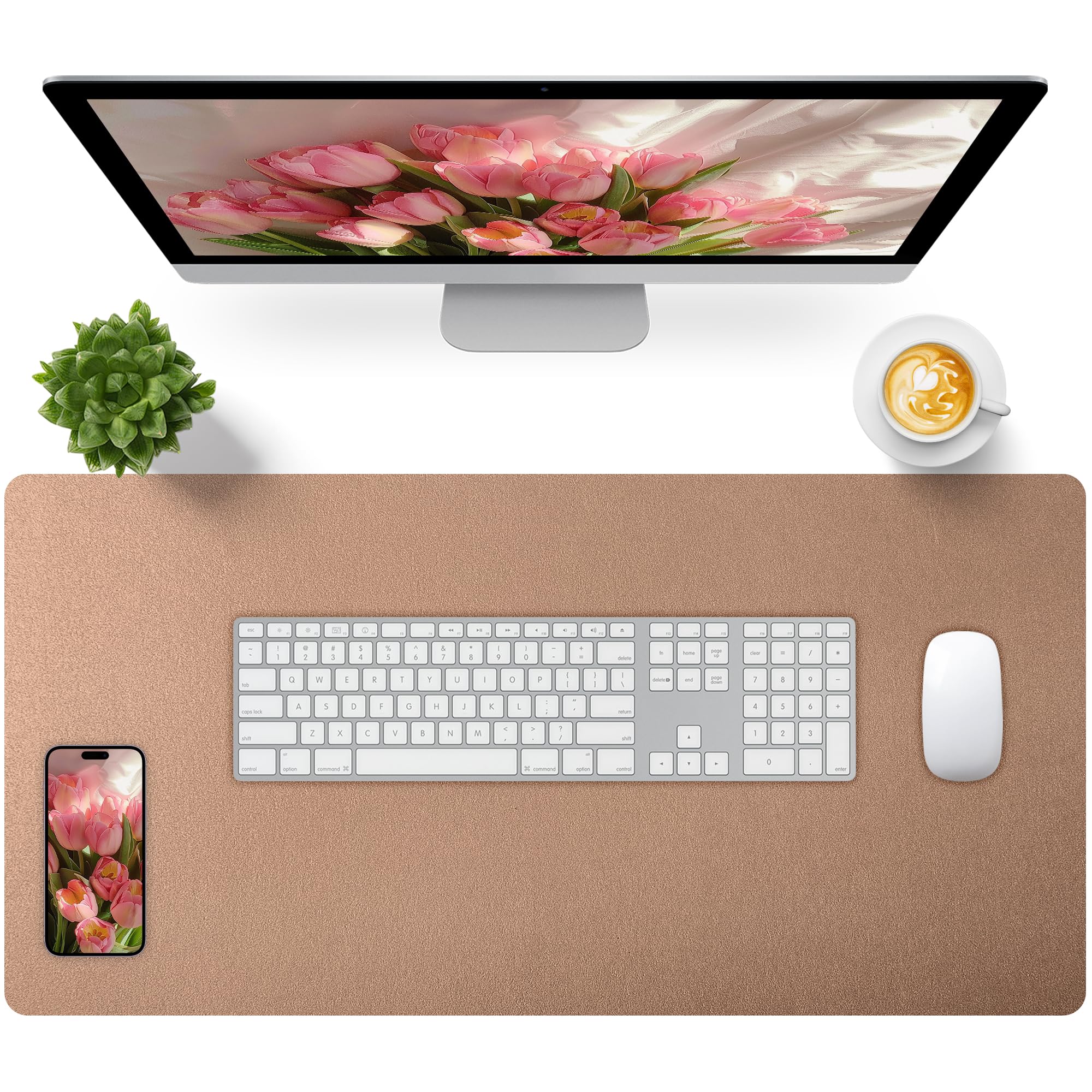 Bloss Gold Desk Mat 31.5x15.7 Inches, Desk Matt for Desktop, Waterproof Large Desk Pad, Computer Mat for Office/Home/Decor/Christmas Desk Mat