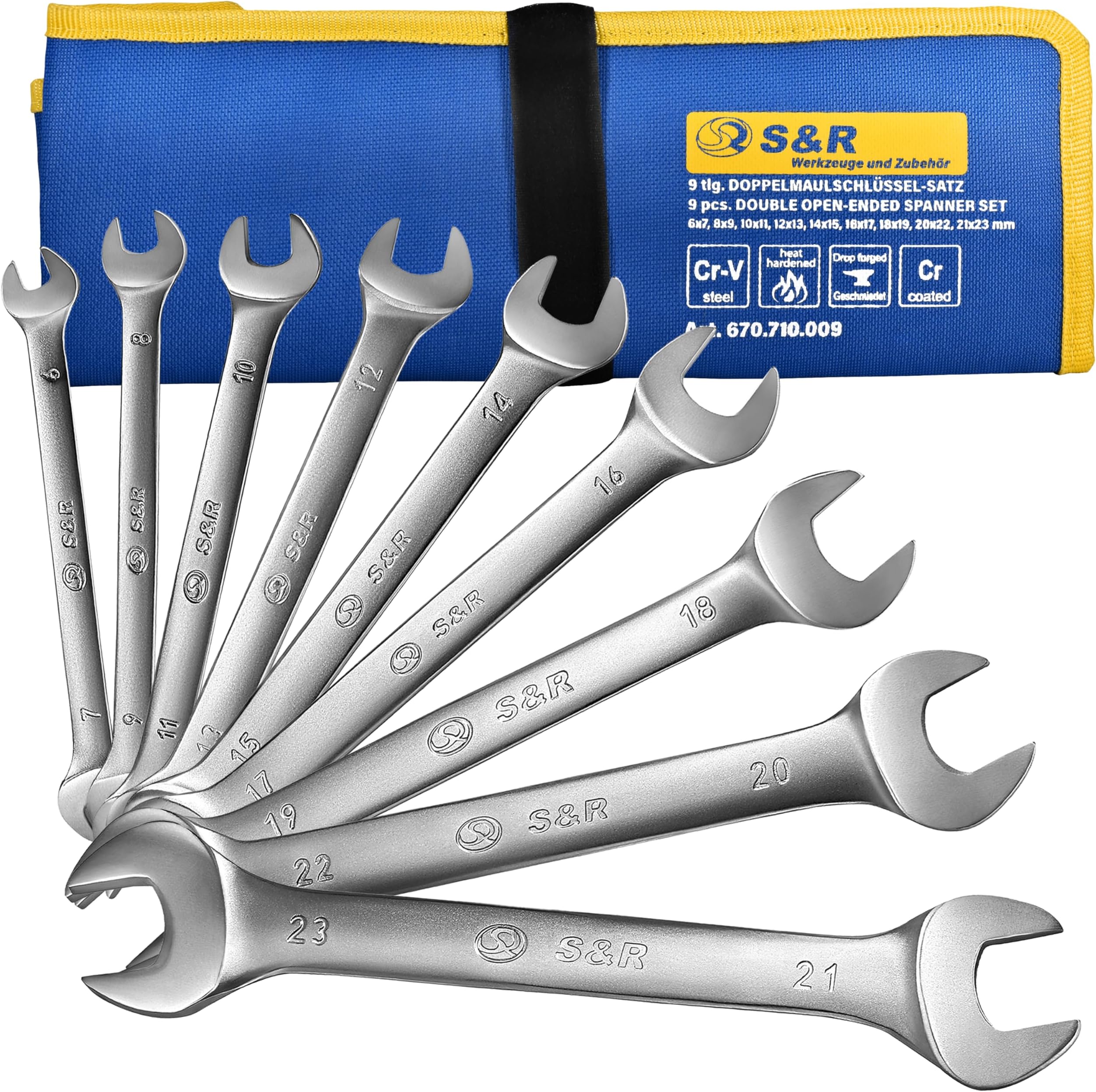 22-teiliges Ratschenschlüssel-Set Aus Chrom-Vanadium-Stahl – Größen 6–32 Mm, Mit Organizer-Box Für Werkstatt & Heim