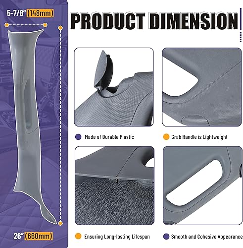 Miniatura 4 de Un mango de agarre de pilar compatible con Ford F-250 F-350 F-450 F-550 Super Duty 2011-2016 Reemplazo para BC3Z-2503599-AC - Gris lado izquierdo