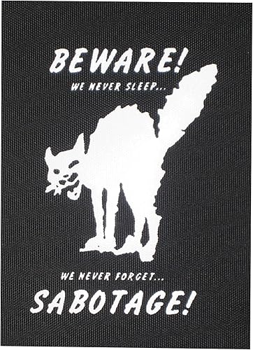 Clase War Sabotage Cat Patch - Anti Media Authority Corporation Activismo Político Social Anarquía Anarquía Gobierno Anarquía Frente Anarcho ALF