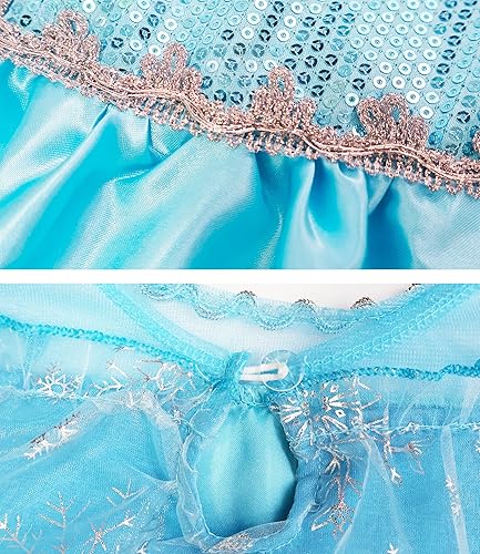 Miniatura 4 de Disfraz de Elsa para niñas pequeñas vestido de fiesta de cumpleaños de Navidad vestidos de princesa con accesorios
