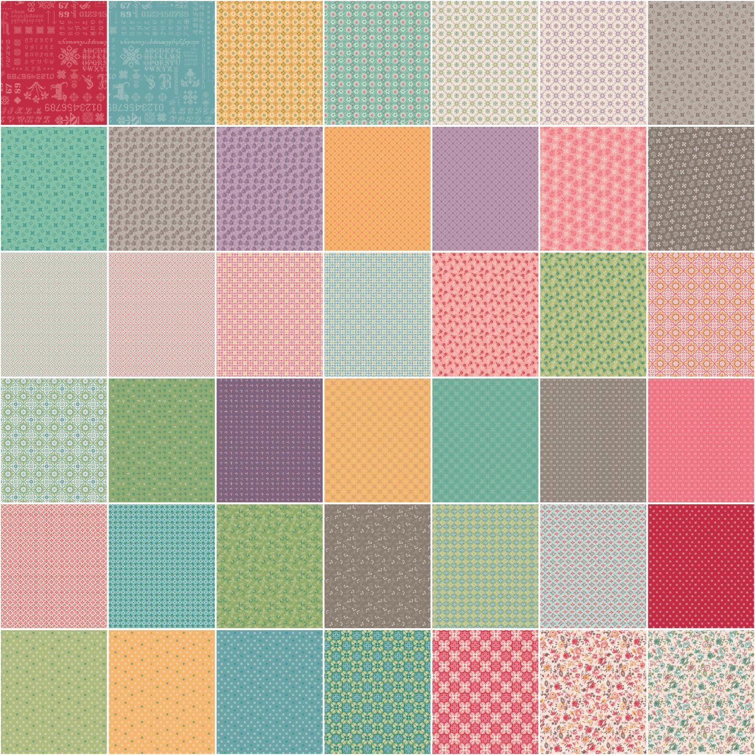 Lori Holt Piece & Plenty 10" Stacker 42 10-inch Squares Layer Cake Riley Blake Designs 10-15870-42