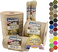 Vista 7 de TOUGH-GRID - Cuerda paracaídas de 340 kg, cuerda paracaídas 100% nailon Mil-Spec tipo IV utilizada por el ejército de Estados Unidos, ideal