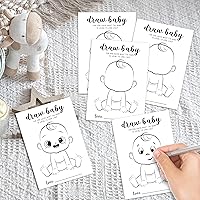 Vista 3 de Juegos de dibujar baby shower, juego de fiesta de revelación de género para niños o niñas, suministros para actividades de fiesta de baby shower