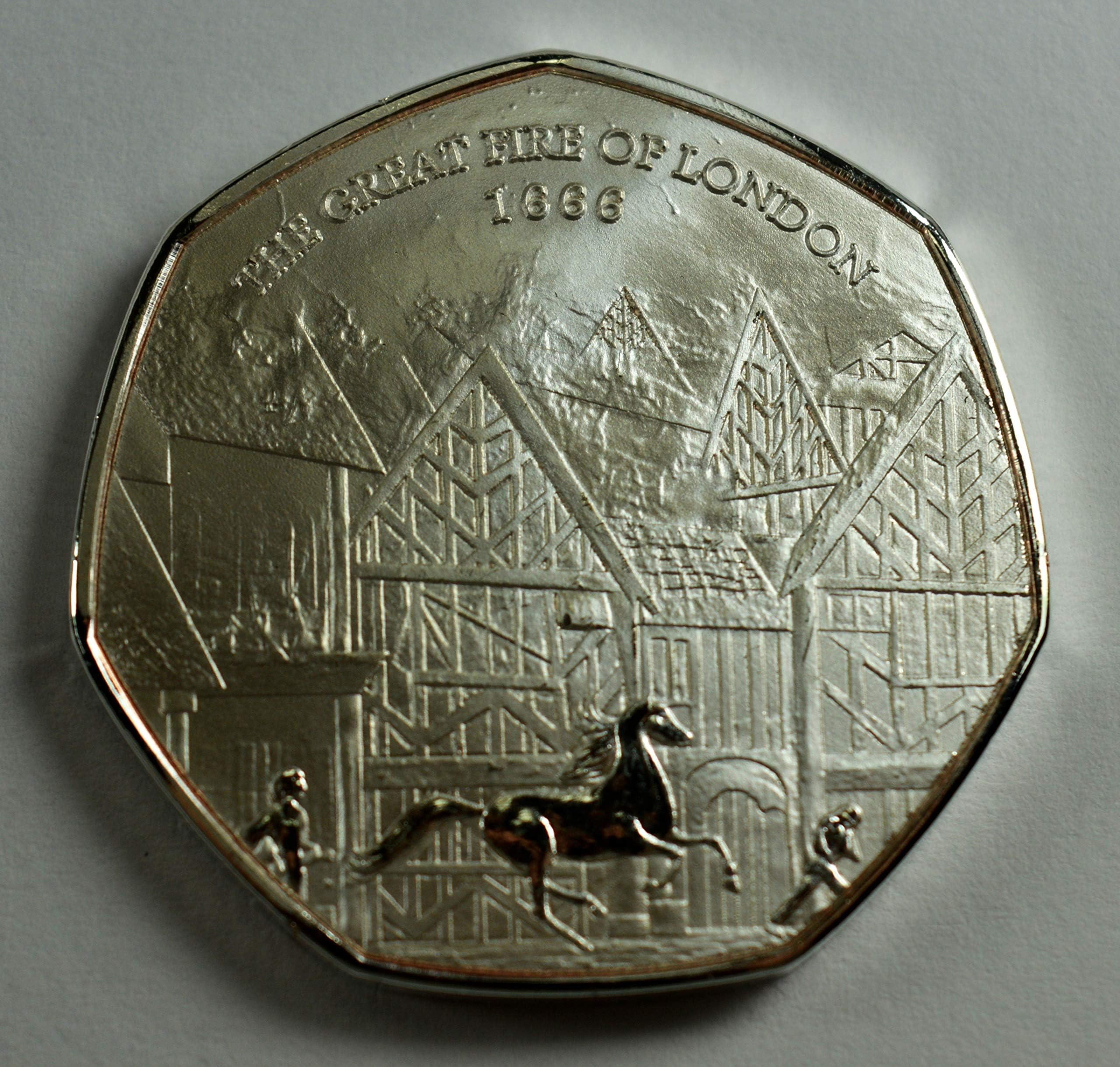 THE GREAT FIRE OF LONDON 1666 Silver Commemorative Coin Albums/50p Collectors, Coin Hunt. PUDDING LANE