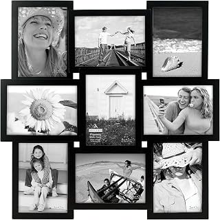 Malden 9-Opening 5x7 Black Collage Photo Frame - Dimensional Wall Display for 9 Cherished Memories