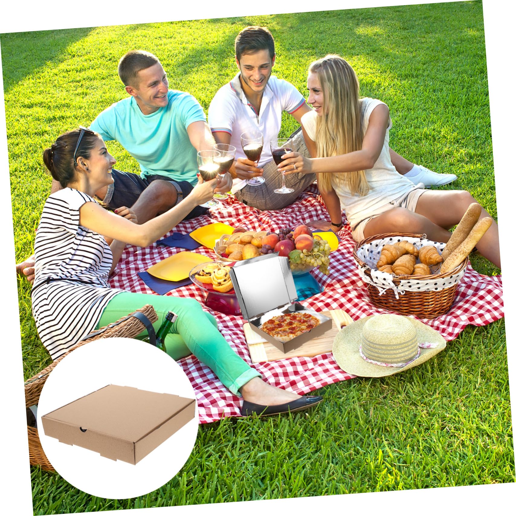 TOYANDONA Scatole Per Pizza in Cartone Ondulato Robuste Da 9 Pollici, Contenitori Per Pizza Da Asporto Leggeri e Compatti, Confezione Da 10 Pezzi Per Ristoranti e Picnic