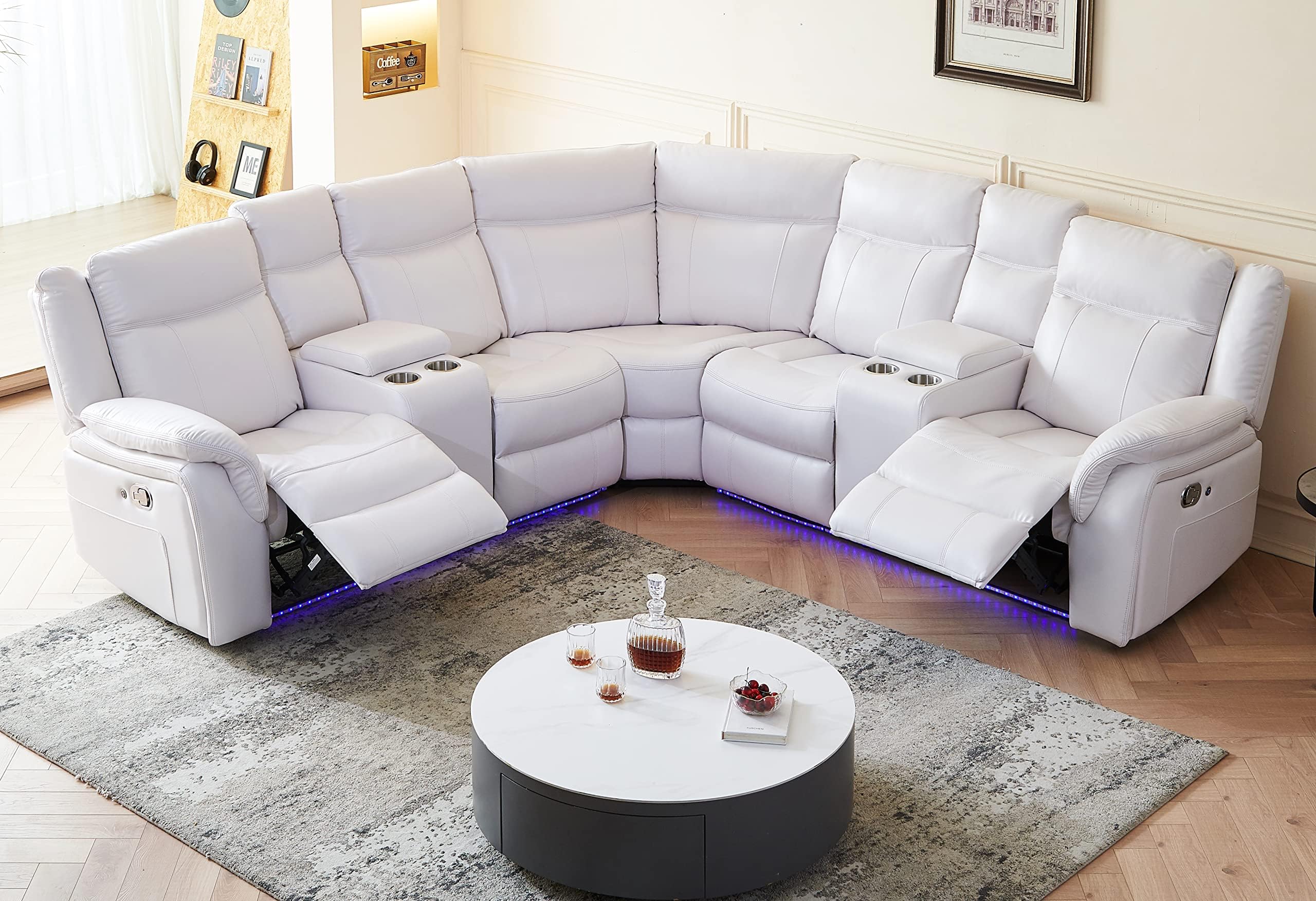 Amazon.com: Prohon Reclining Sectional Sofa with Cup Holder, Hide-Away ...