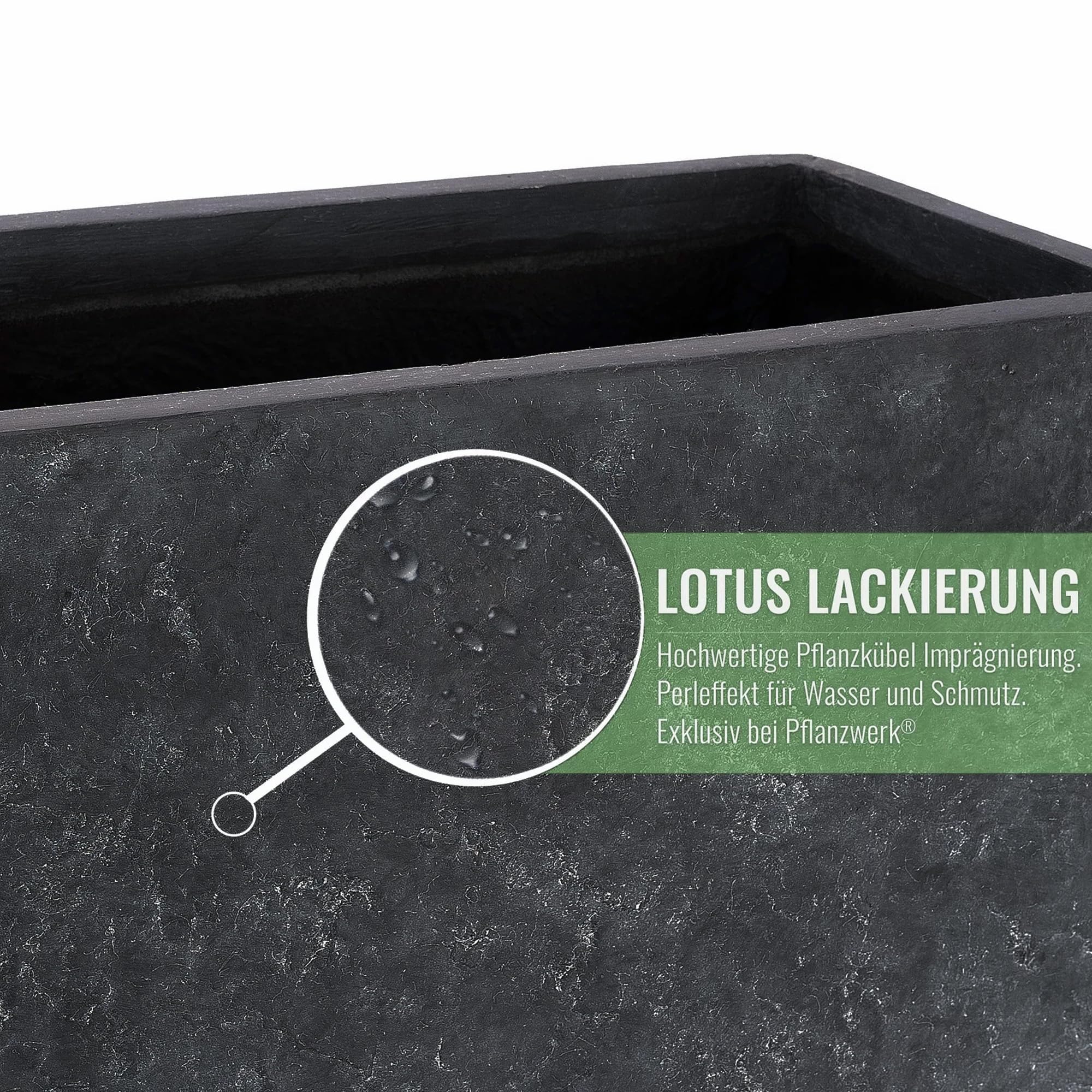 Pflanzwerk® Pflanzkübel TUB Lava Anthrazit 40x80x40cm XXL – Rechteckig – Großer Fiberglas Blumenkübel für außen und innen - Frostbeständig - UV-Schutz – Markenqualität