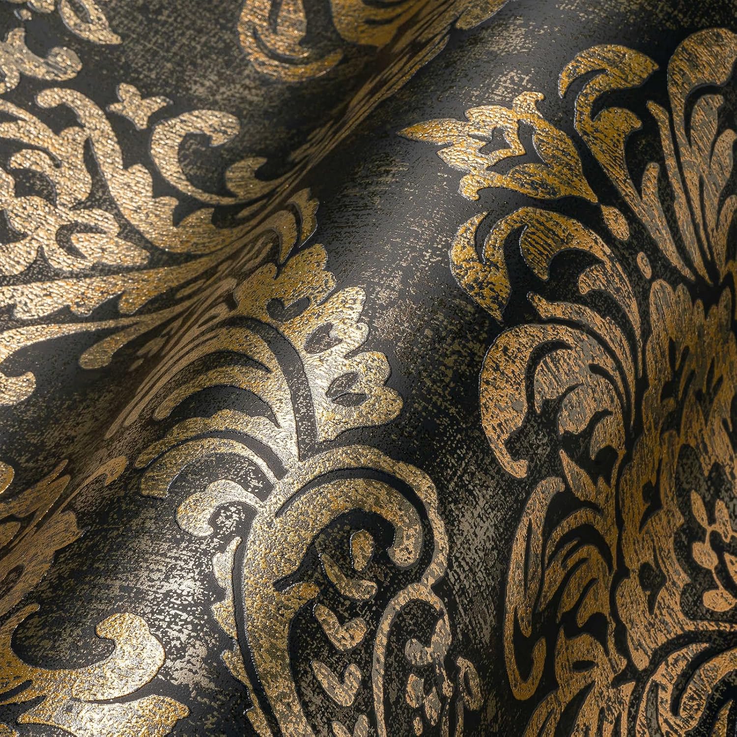 Livingwalls Wallpaper Baroque Design - Black, Gold - Wallpaper for Various Spaces 395.99in x 20.87in Made in Germany - 391123