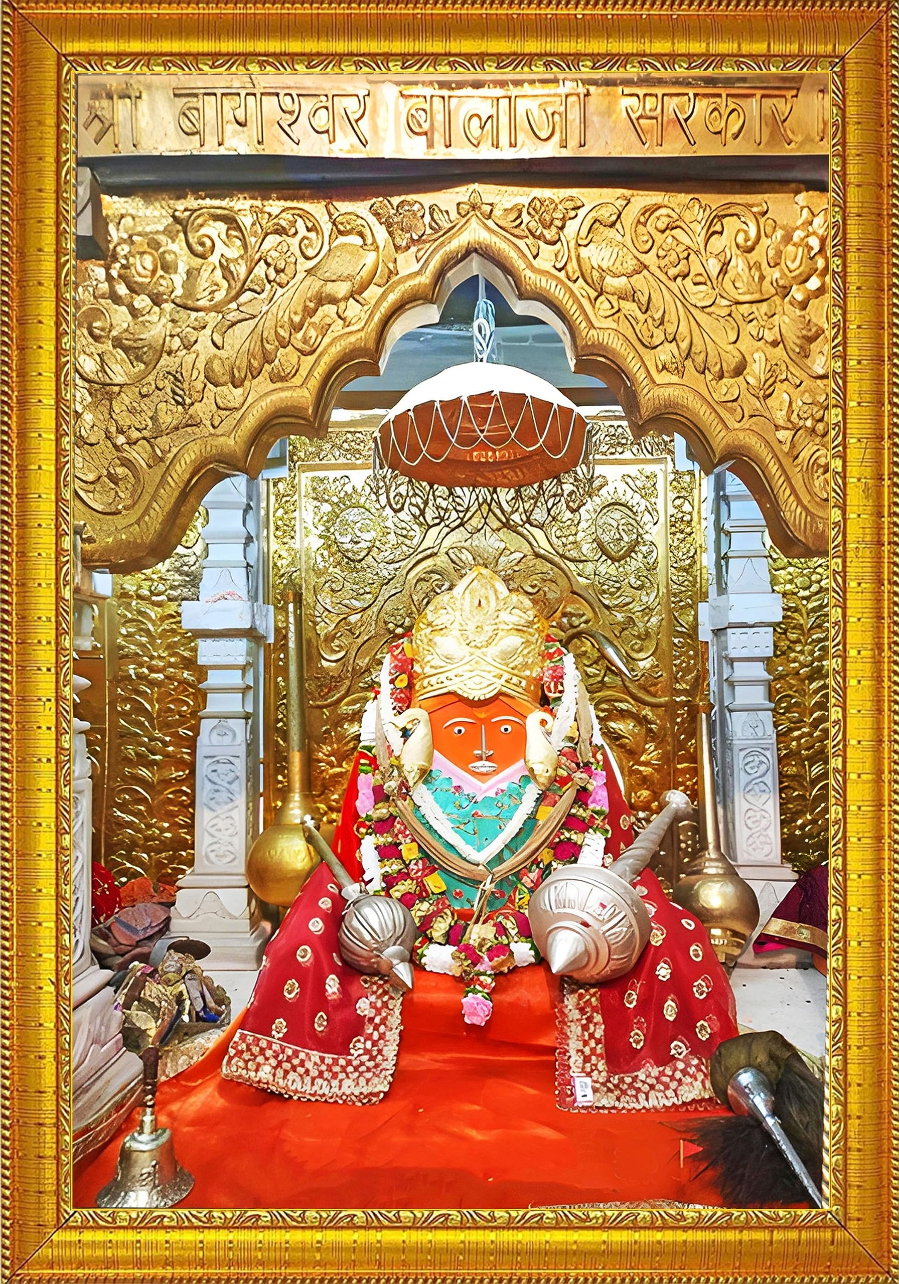 CRAFT QUEST Bageshwar Dham, Bageshwar baba, bageshwar sarkar, pandit dhirendra shastri photo Religious Frame with Acrylic glass (10X13 inch)-image-24