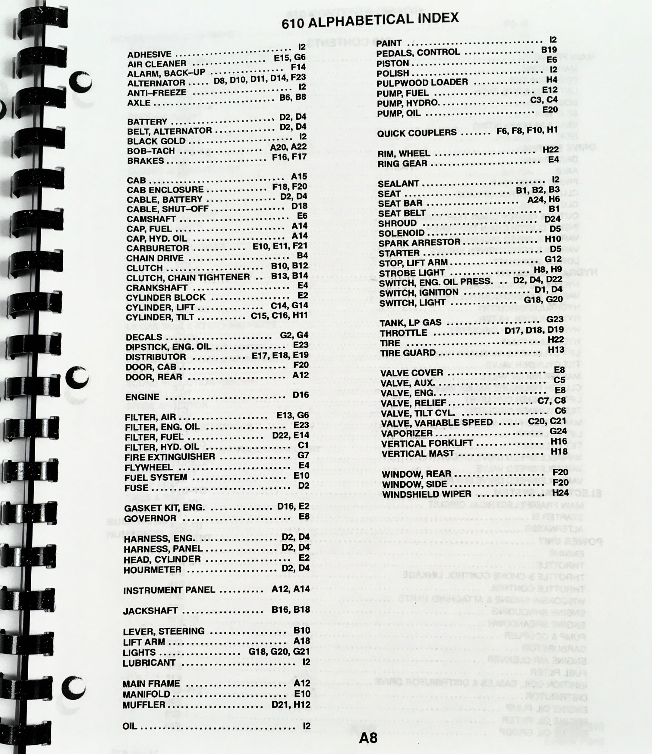Bobcat 610 Skid Steer Loader Parts Catalog Manual - Exploded Views & Part Numbers