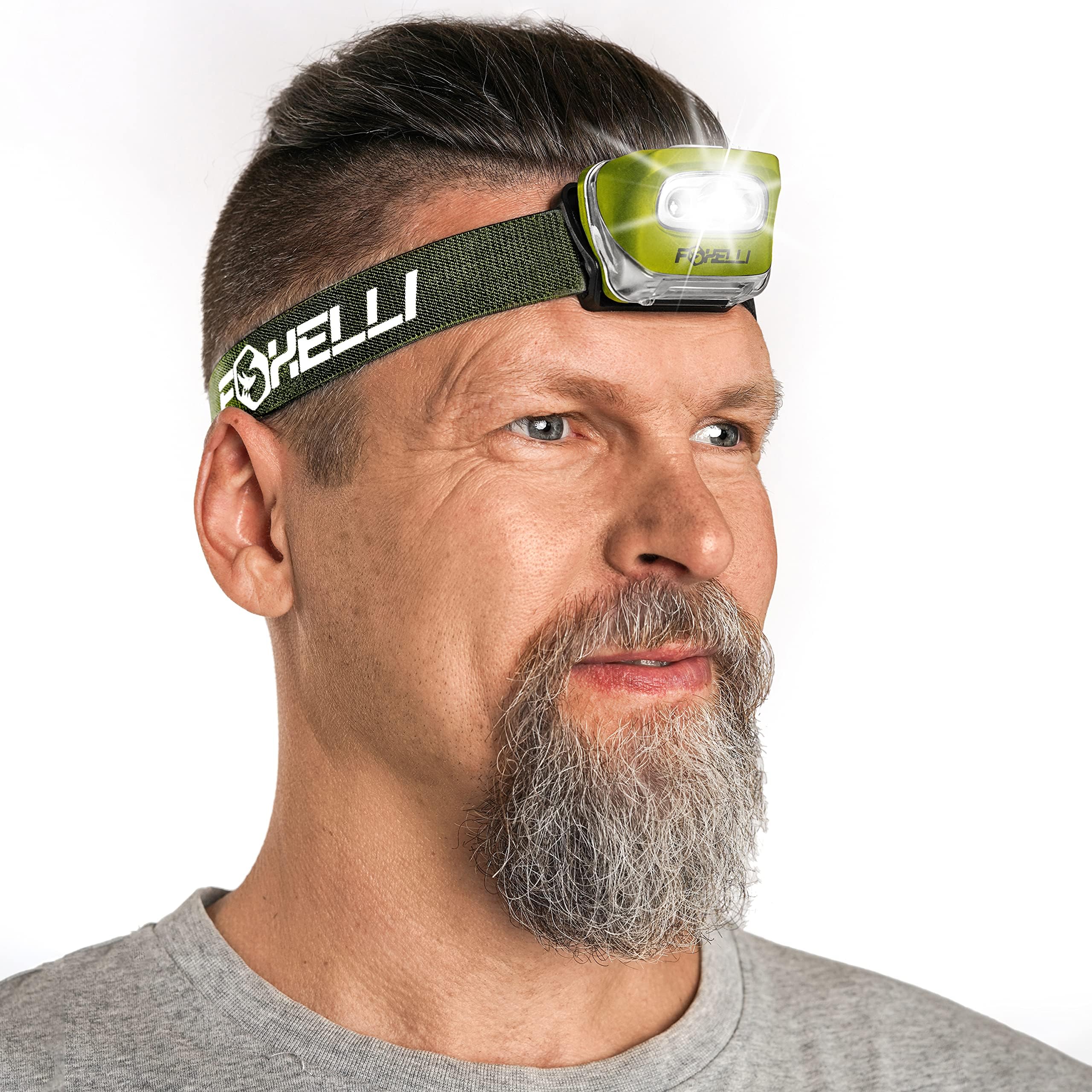 Flashlight - 165 Lumens, 3 x AAA Batteries Operated, Bright White Cree Red + Red Light, Ideal for Runners, Lightweight, Waterproof, Adjustable Headband, 3 AAA Batteries