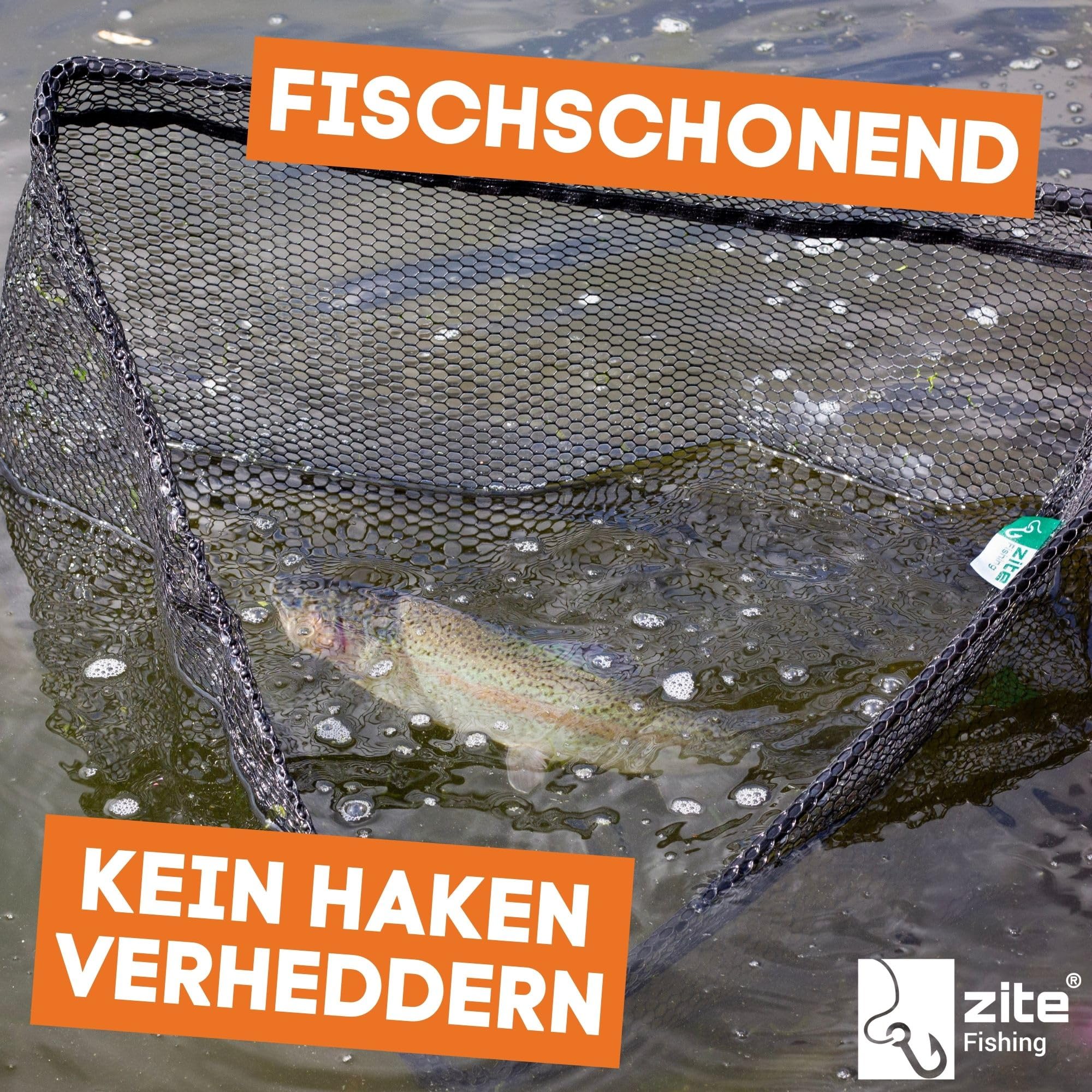 Zite Fishing Teleskop Kescher Angeln 160-210cm I Kescher gummiert